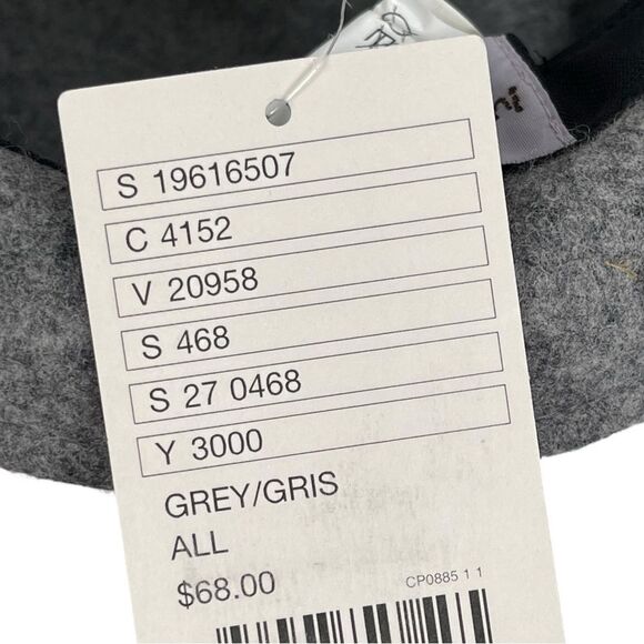 Casselini Gray Wool Felt Navy Blue Ribbon Pork Pie Hat Women’s NWT - Picture 5 of 6